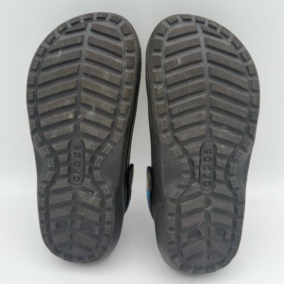 Kid’s Junior Youth Crocs Classic Black Rainbow Fleece Lined Slip-On Clogs Size 3 - Picture 6 of 7